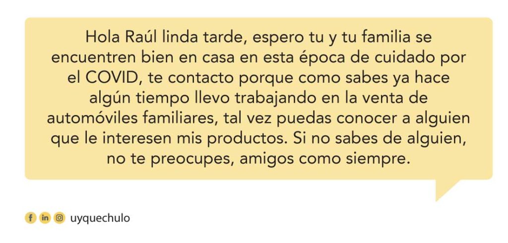 Ejemplo de prospección de clientes directa.