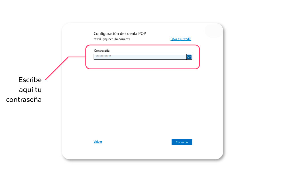 Guía de configuración de correos electrónicos en Outlook Windows del hosting ¡Uy qué chulo! Escribe tu contraseña.